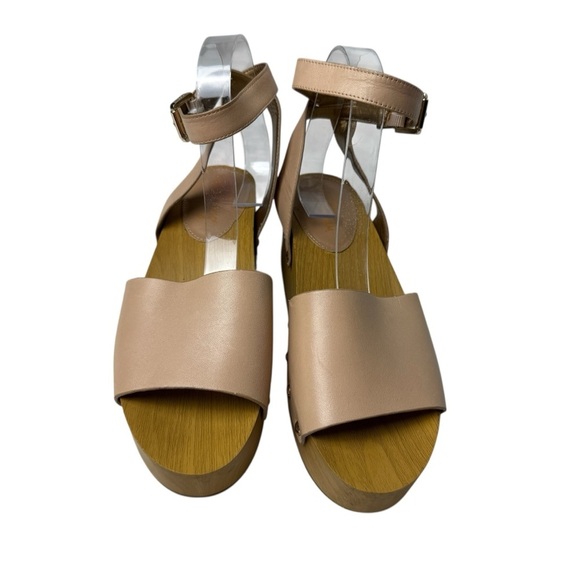 Sam Edelman Brynn Women SZ 8.5 Clog Studded Leather Wood Block Ankle Strap 38.5 - Picture 5 of 12